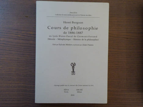 Cours de Philosophie de 1886-1887 au Lycée Blaise-Pascal de Clermont-Ferrand. ( Morale - Métaphysique - Histoire de la Philosophie ).. BERGSON Henri