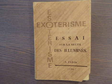ESOTERISME - EXOTERISME. ESSAI sur la secte des ILLUMINES.. LUCHET M. ( De )