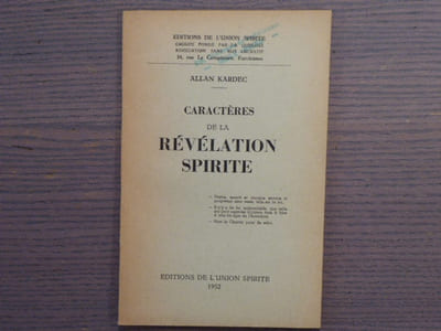 Caractères de la REVELATION SPIRITE.