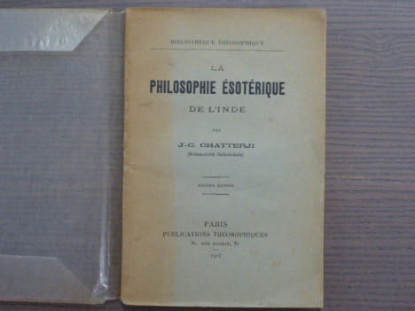 La philosophie ésotérique de l'Inde.. CHATTERJI J.- C.