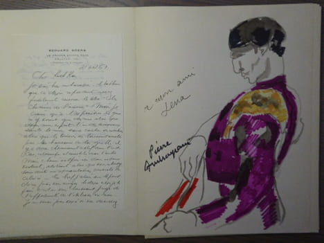 ROUTES ET CHEMINS avec Jean GIONO et 56 peintres témoins de leur temps. DESSIN ORIGINAL en couleurs signé de Pierre AMBROGIANI et LETTRE AUTOGRAPHE ...