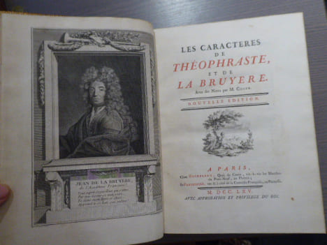 LES CARACTÈRES DE THÉOPHRASTE, avec les caractères ou les moeurs de ce siècle de LA BRUYERE. Avec des notes par M. COSTE.. LA BRUYERE Jean ( De )