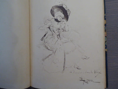 Le Cas du Vidame, par l'Académicien d'estampes. DESSIN ORIGINAL signé d'Albert ROBIDA.