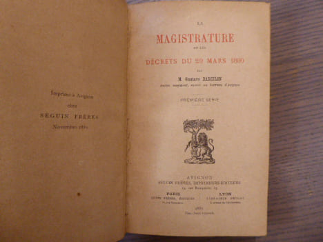 La MAGISTRATURE et les décrets du 29 mars 1880.. BARCILON Gustave
