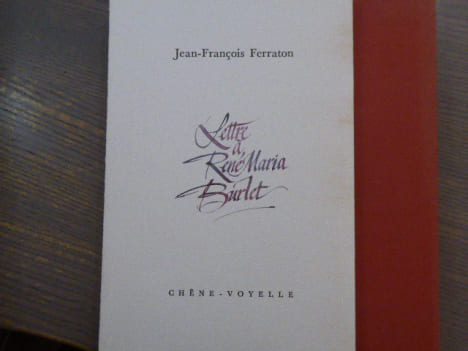 Lettre à René MARIA BURLET.. FERRATON Jean-François