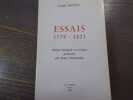 ESSAIS 1779-1821. Edition int&eacute;grale et critique pr&eacute;sent&eacute;e par Remy Tessonneau.. JOUBERT Joseph