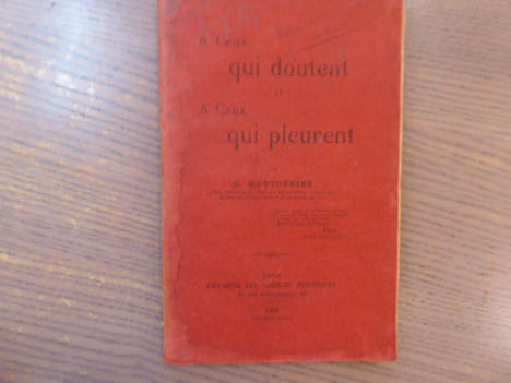 A ceux qui doutent et a ceux qui pleurent.. MOUTONNIER C.