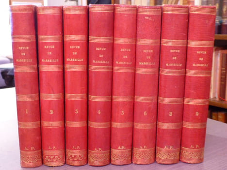 REVUE DE MARSEILLE. Fondée & publiée au profit des pauvres. 8 années reliées en 8 volumes.. REVUE DE MARSEILLE