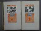 LETTRES PERSANES. Tome I et Tome II ( 2 volumes ).. MONTESQUIEU - ROSTAN Geneviève
