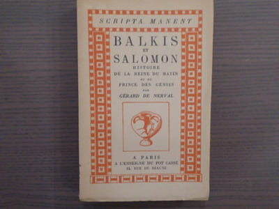 BALKIS et SALOMON histoire de la reine du matin et du prince des Génies. Ornementation dessinée et gravée par Louis BOUQUET.