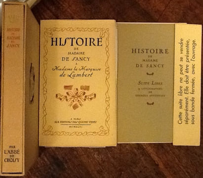 Histoire de Madame de Sancy à Madame la Marquise de Lambert. l'Abbé de Choisy