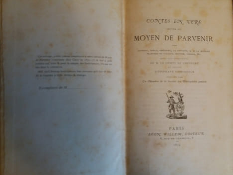 CONTES EN VERS IMITES MOYEN . Jacques (1657-1745). Chevigné, Louis de (1793-1876). Blanchemain, Prosper (1816-1879)....