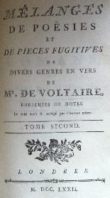 Melanges De Poesies De Pieces Fugitives de Divers Genres En vers, Enrichies De Notes , complet les 2 volumes en 1 livre