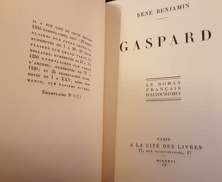Gaspard. René benjamin