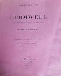 Cromwell
Tragédie en cinq actes et en vers. Fac-similé du Manuscrit. Avant-propos, introduction et notes par Walter Scott Hastings.
