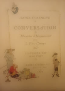 Conversation du Maréchal d'Hocquincourt avec le Père Canaye. Illustré par Jean Priet.
Saint-Évremont