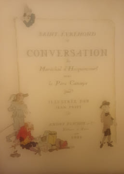Conversation du Maréchal d'Hocquincourt avec le Père Canaye. Illustré par Jean Priet.
Saint-Évremont. Saint evremond