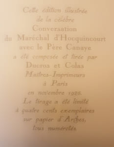 Conversation du Maréchal d'Hocquincourt avec le Père Canaye. Illustré par Jean Priet.
Saint-Évremont