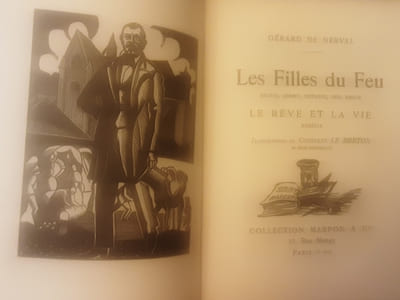 Les filles du feu : Sylvie Jemmy Octavie Isis Émilie. Le rève et la vie : Aurélia / illustrations de Constant Le Breton 30 bois originaux. (1921)[Leather Bound]
Nerval Gérard de
