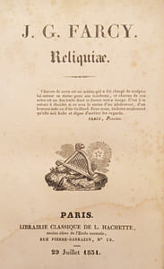 J.g FARCY
Reliquiae