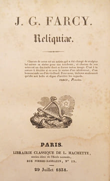 J.g FARCY
Reliquiae. Farcy