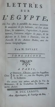 Lettres sur l’egypte. Savary
