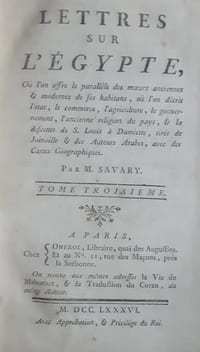 Lettres sur l’egypte