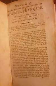Courier français N*33, N*40 mardi 9 février 1790, N*47, N*65 N* 70 et du N 101 au N* 202
