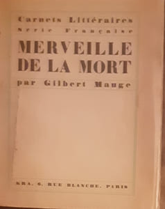 Merveille de la mort
Carnets littéraires serie francaise