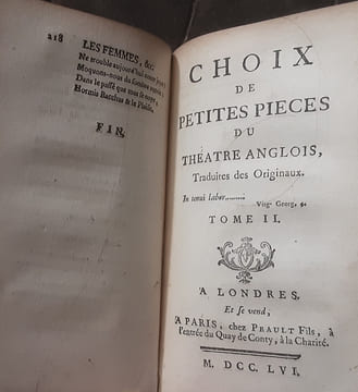Choix de petites pièces du théâtre anglois. Traduites des originaux.
Edité par Londres et Paris Prault 1756. DODSLEY Robert et GAY John
Edité par ...