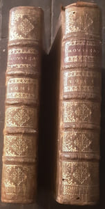 Les Oeuvres du Sr Rousseau, Tome I contenant ses poësies, il manque de la page 288 à 365 . Tome II contenant ses pièces de théâtre : Jason, Tragédie - Vénus & Adonis, Tragédie - Le Café, Comédie - Le Flatteur, Comédie - Le Capricieux, Comédie (2 volumes).
ROUSSEAU, Jean-Baptiste. 
