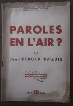 Paroles en l’air. Jean herold-paquis