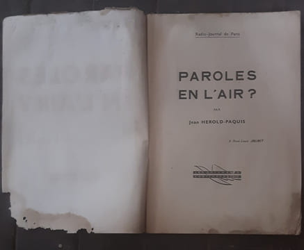 Paroles en l’air. Jean herold-paquis