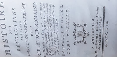 Histoire des révolutions arrivées dans le gouvernement de la république romaine.
2 livres
