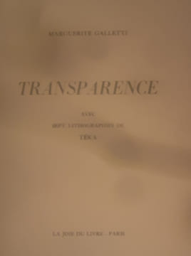 Transparence . Galletti Marguerite