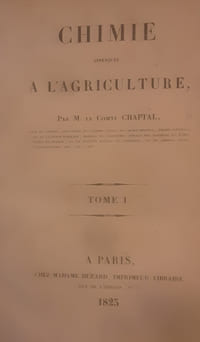 CHIMIE APPLIQUEE A L'AGRICULTURE (2 VOLUMES réunis en 1 volume)