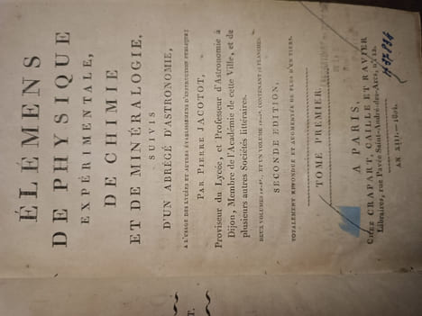 Elémens de Physique expérimentale, de chimie et de minéralogie, suivis d'un Abrégé d'Astronomie, à l'usage des Lycées et autres établissemens ...