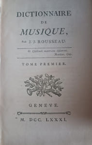 Dictionnaire de la musique 1781
ROUSSEAU Jean Jacques Musicologie Notation Signes Planches Musique
