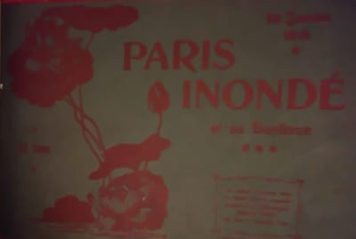 Paris Inondé et sa Banlieue, 29 Janvier 1910, 32 Vues. les clichés contenus dans cet album sont la propriété exclusive de la photographie Pierre Petit; 122 rue Lafayette, Paris