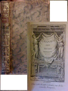 lot Almanach des Muses lot 6 livres 1767-1768, 1771, 1774, 1777, 1782 et 1789