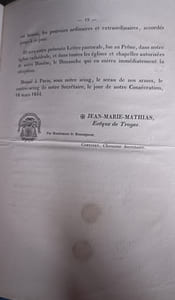 Lettre pastorale de l'évêque de Troyes 