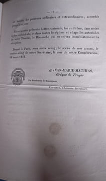 Lettre pastorale de l'évêque de Troyes . L'évêque de Troyes 
