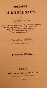 Poésies européennes 