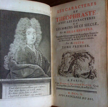 Les Caractères de Théophraste avec les caractères ou les moeurs de ce siècle par M. de La Bruyère.
. LA BRUYERE Jean de