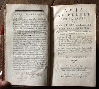 Avis au Peuple sur sa Santé ou Traité des Maladies les plus fréquentes.

Edité par DIDOT P. FR. Le Jeune., 1763