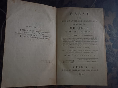 Essai sur les maladies et les lésions organiques du coeur et des gros vaisseaux; extrait des leçons cliniques de J. N. Corvisart . publiés, sur ses ...