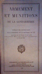 armement et munitions de la gendarmerie
extrait de l'institution sur l'armement et le materiel de tir