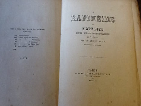 LA RAPINEIDE OU L'ATELIER POEME BURLESCO-COMICO-TRAGIQUE EN 7 CHANTS PAR UN ANCIEN RAPIN DES ATELIER GROS ET GIRODET
Un Ancien Rapin (Alexandre Le ...