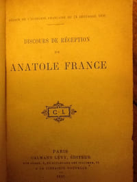 discours de reception de anatole france