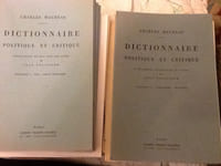 cahiers charles maurras du N° 9 trimestre 1963 au N°27 trimestre 1968 ,
N° 30, 31 et 32 trimestre 1969 ainsi que des fascicules du dictionnaire politique et critique complement etabli par les soins Jean Pelissier